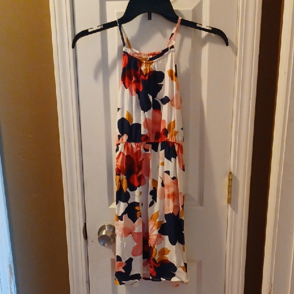 Girls Floral Sleeveless Dress - Multicolor